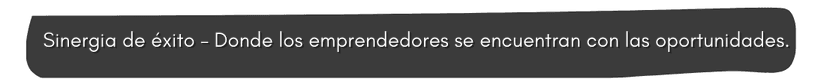Sinergia de éxito – Donde los emprendedores se encuentran con las oportunidades.